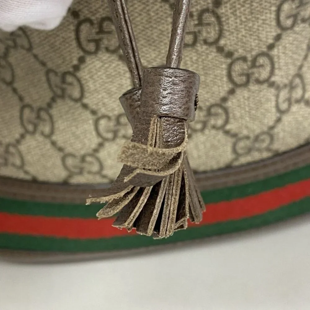 Gucci Handbag GG Supreme Brown Beige Gold 2-Way Bag - Picture 8 of 10